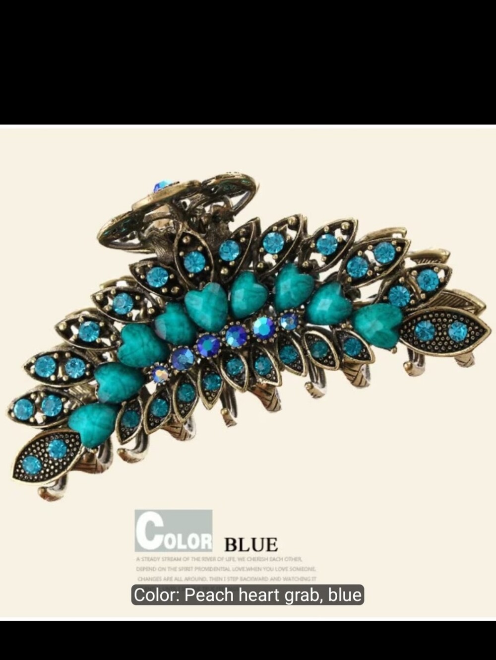 Elegant Metal Hair Clip Teal